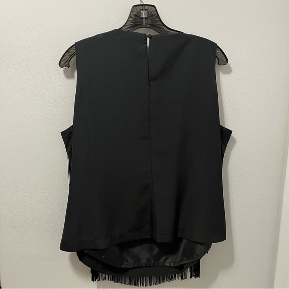 Suzy Shier Black Fringe Top - Picture 7 of 10